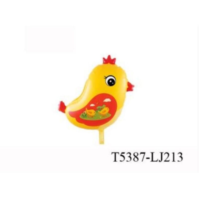 mainan balon terbang foil karakter ayam sapi jerapah