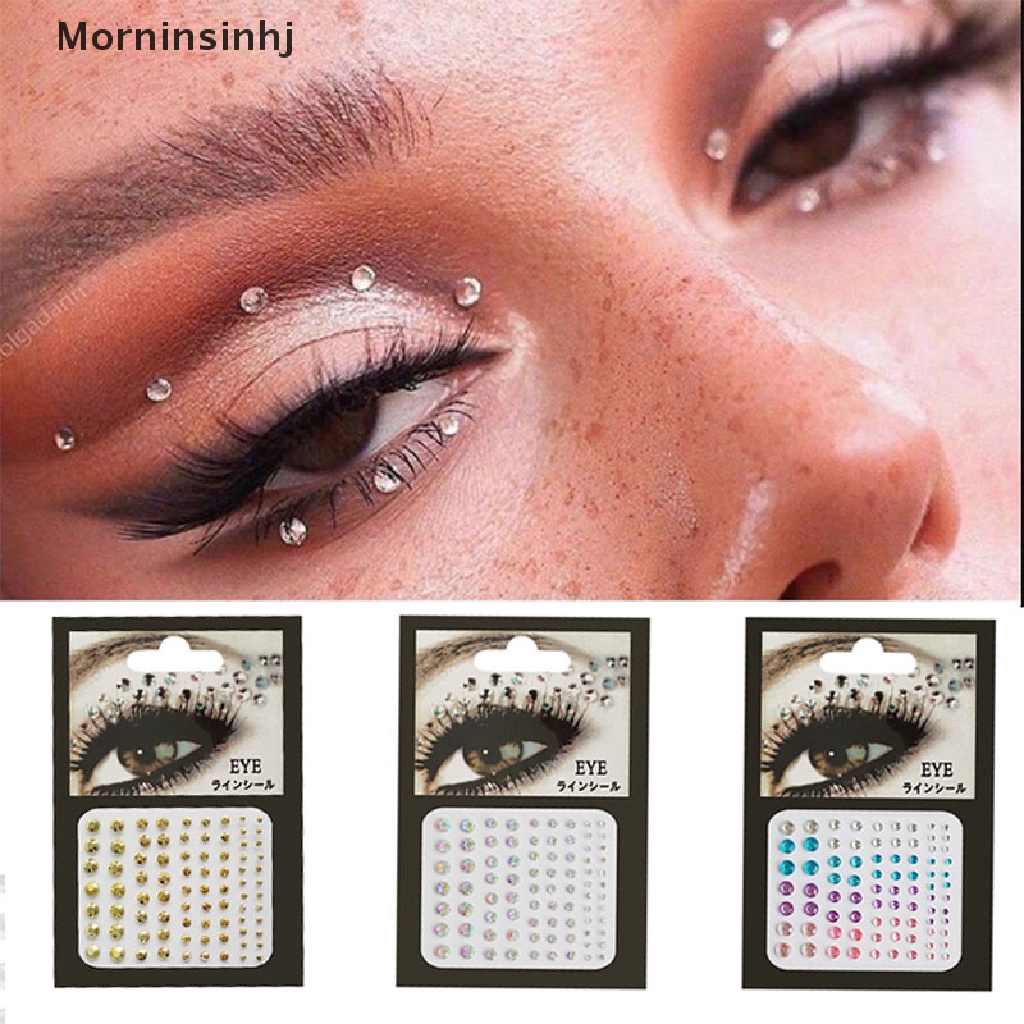 Mornin Stiker Tato Glitter Berlian Makeup Eyeliner Eyeshadow Wajah Berlian Imitasi Stiker id