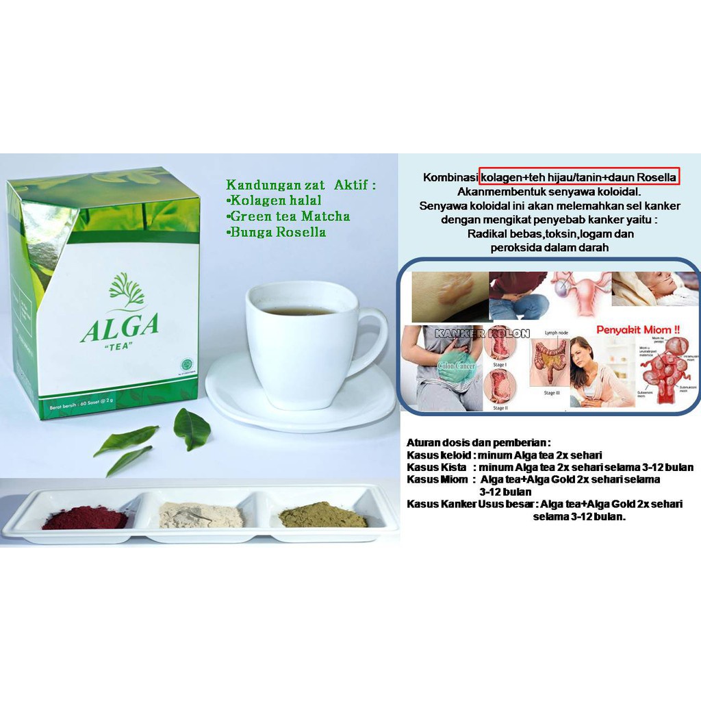 

Alga Tea Drink / Minuman herbal Anti Kanker