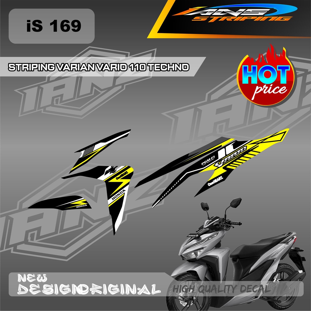 TERMURAH DECAL STIKER HONDA VARIO TECHNO 11O FULLBODY 2009-2013 / DESAIN SIMPEL / STIKER BODY VARIO 110 / STRIPING KERETA HONDA VARIO IS169