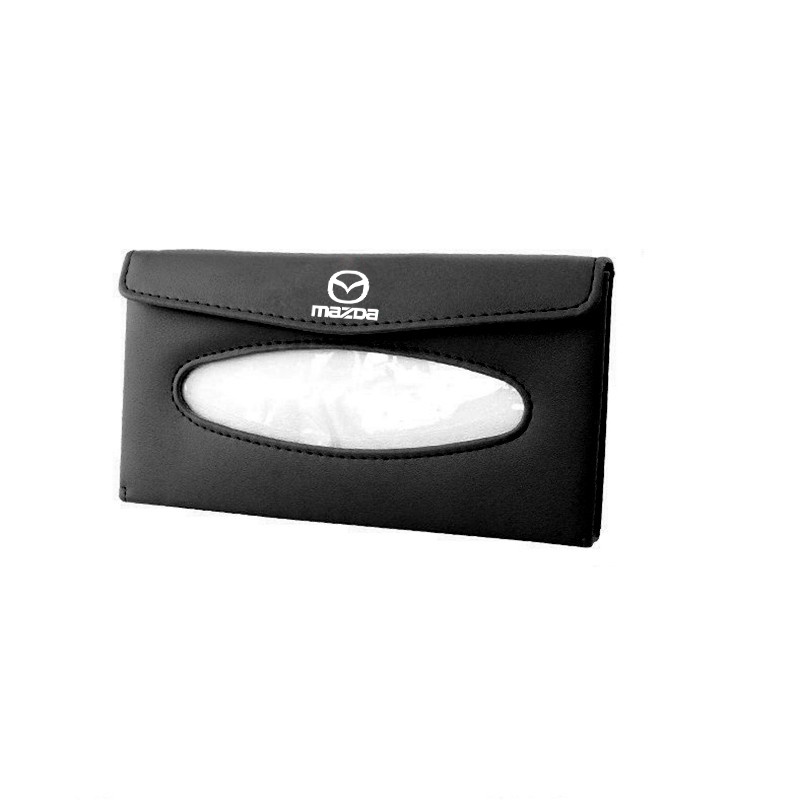 Mazda Tempat Penyimpanan Tisu Mobil Sun Visor Auto Paper Towel Leather Tissue Box Untuk2 3 CX5 CX30 CX8 CX3 Mazda2 6 5 bl gh gp