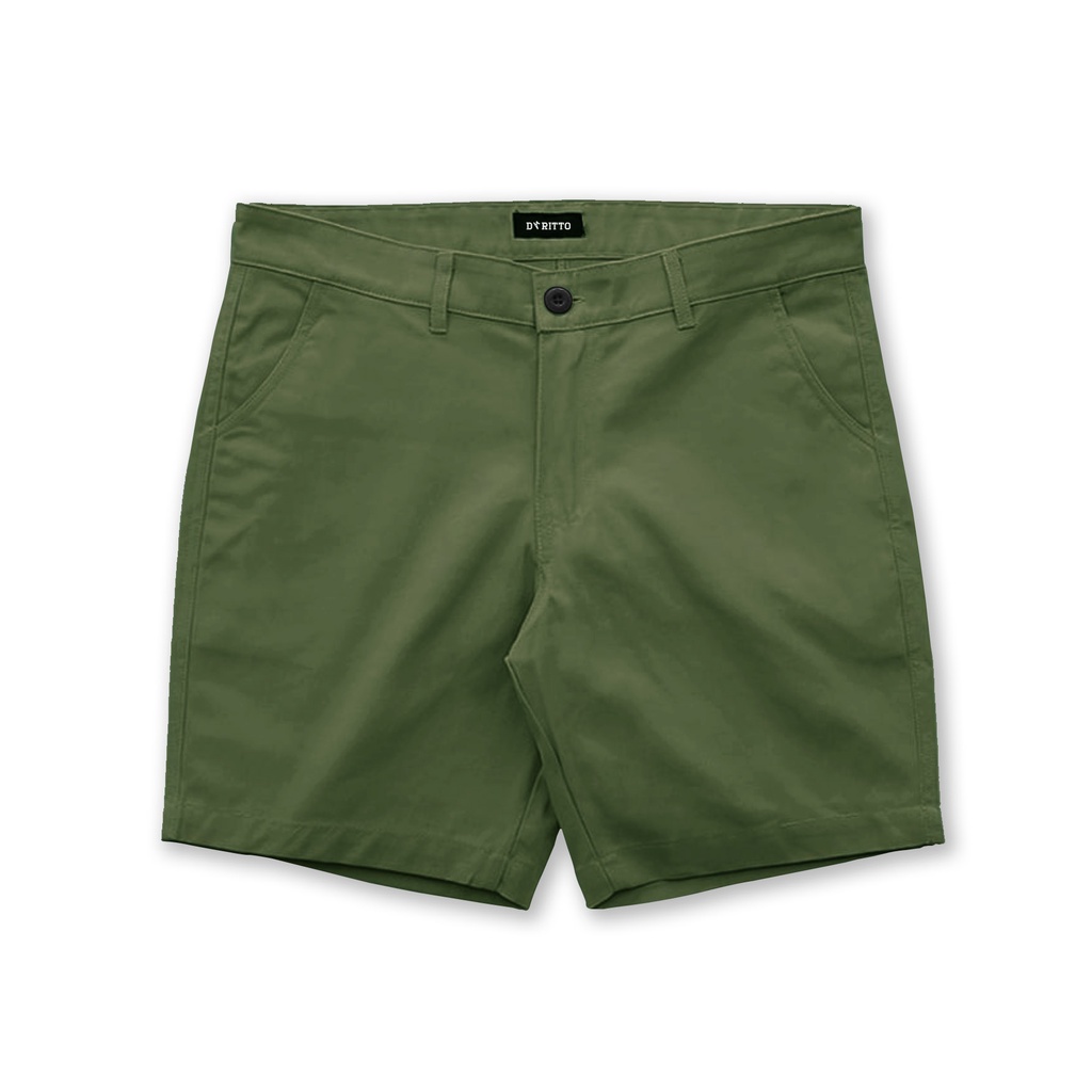 Dritto Chino Short Pants &quot;Raccolto&quot; Celana Pendek Chino - Army