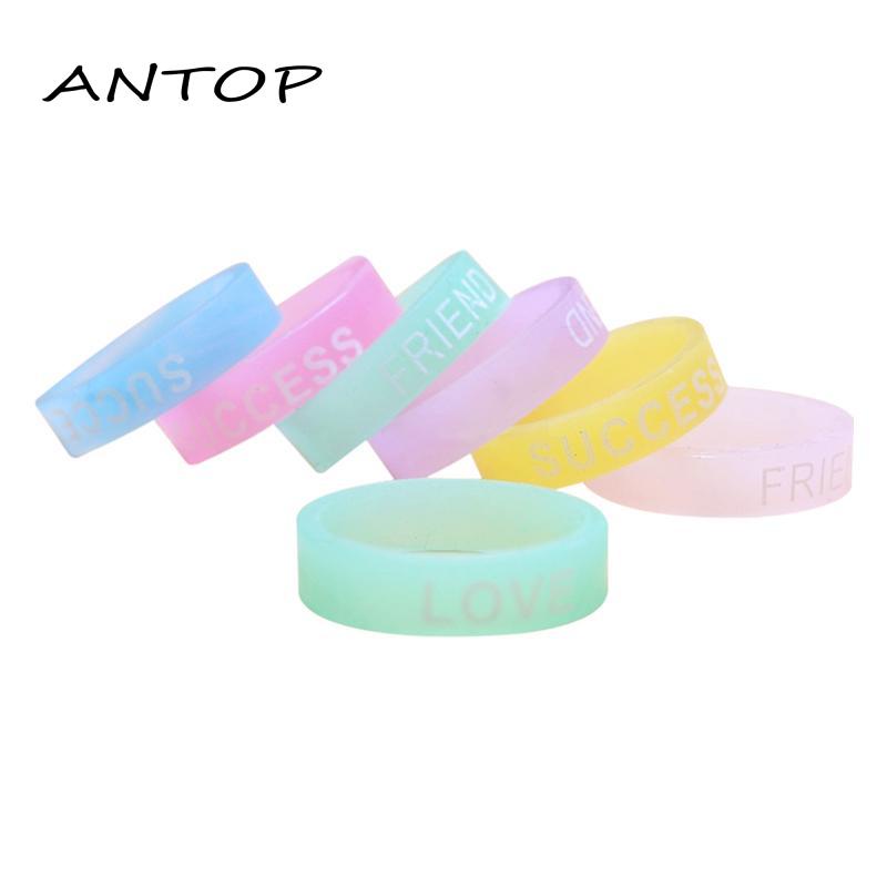 [Antop ] Noctilucent Cincin Silikon Elektronik Lengan Rokok Keren Bercahaya Cincin Anti-slip Cincin