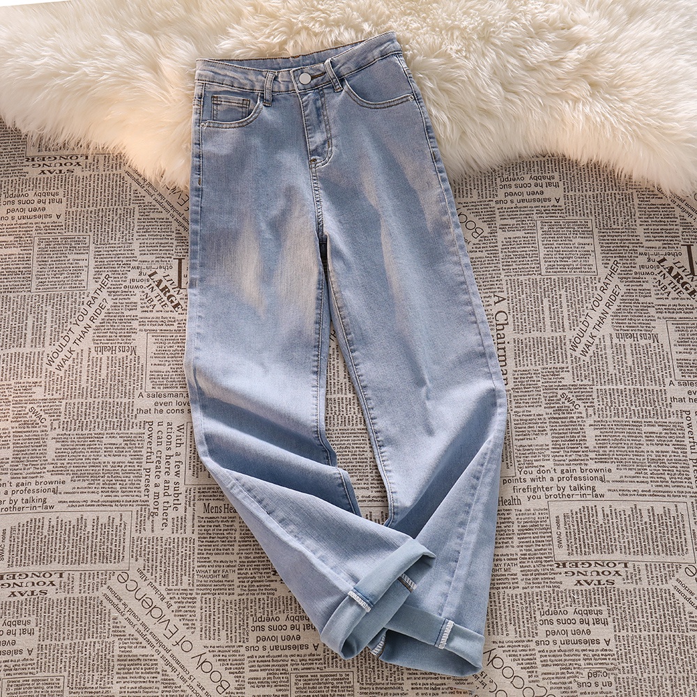 Retro Highwaist Straight Celana Jeans Wanita Skinny Melar Jeans Wanita Korea