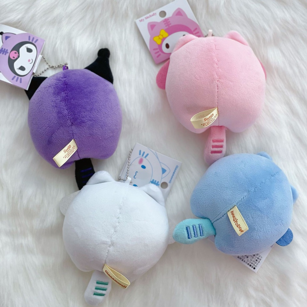Lucu Sanrio Kuromi Kucing Dumpling Plush Liontin Purin Anjing Boneka Lembut Plushie Figure Boneka Cinnamoroll Hadiah Ulang Tahun