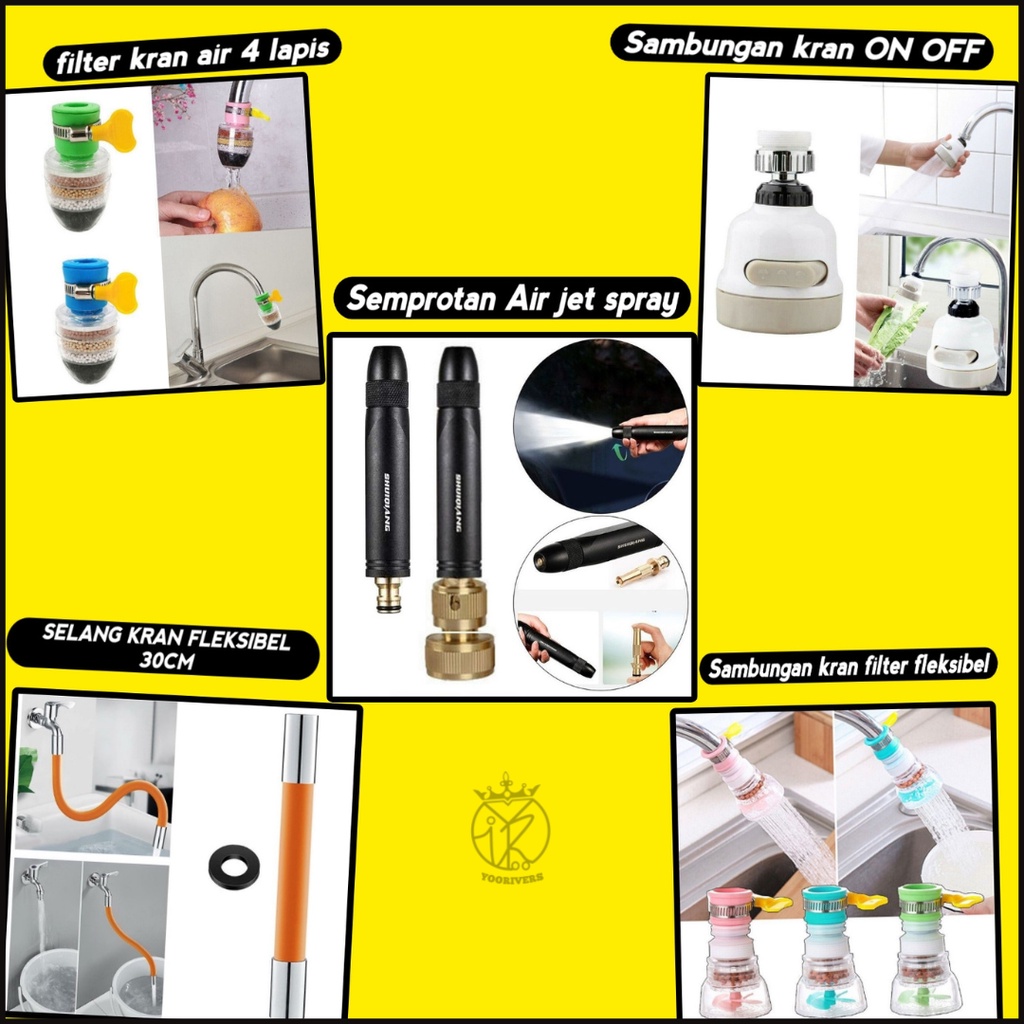 Paket Lengkap Semprotan Cuci Motor Air Jet Spray/Selang Fleksibel 30cm Sambungan Kran Air Universal 
