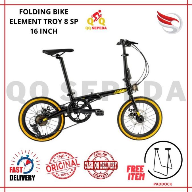 Sepeda Lipat Folding Bike Element Troy 16 Inch 8 Speed