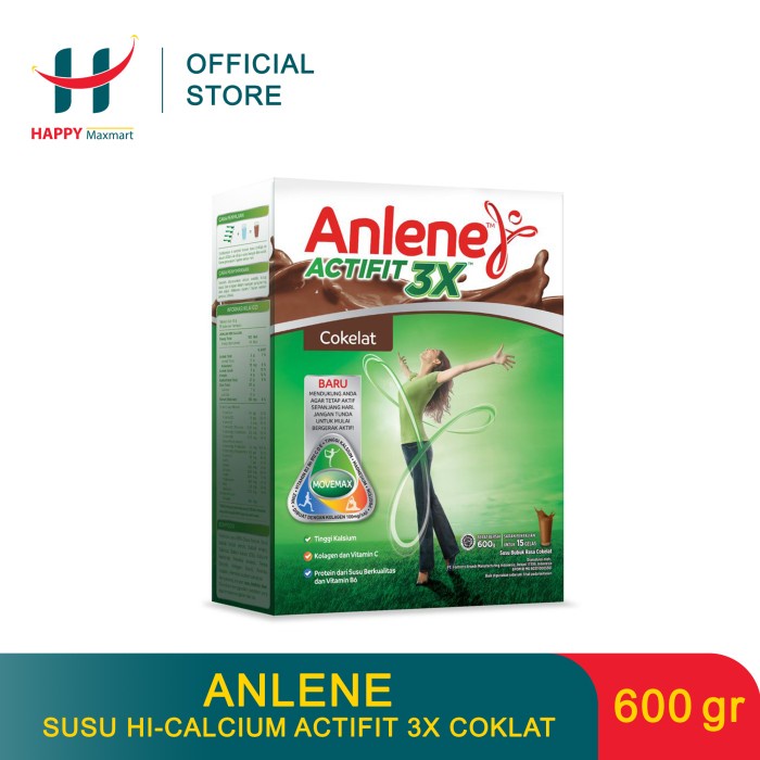 

[ COD ] ANLENE Susu Bubuk Hi-Calcium Actifit Coklat 600 GR