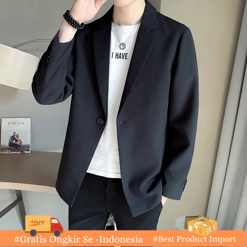 Jas Kantor Pria    Leisure     Multi-Warna Youth Semua     Jas Tren  mantel Import Berkualitas