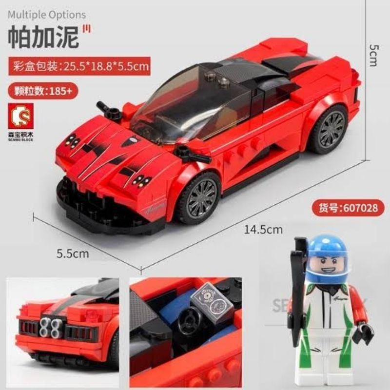 Mainan Lego Brick Mobil Balap Sembo Block Famous Car Series C Bricks Anak Edukatif