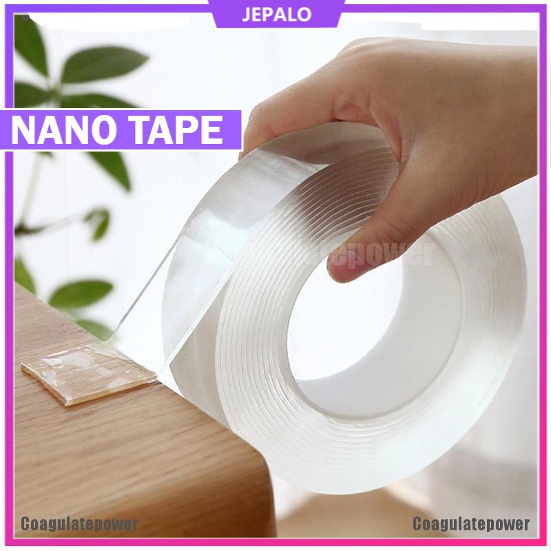 

Double Tape Nano Transparan Bisa Dicuci dan Dipakai Ulang 1 meter 3 meter 5 meter Lakban bening selotip transparant perekat / Jepalo shop makassar