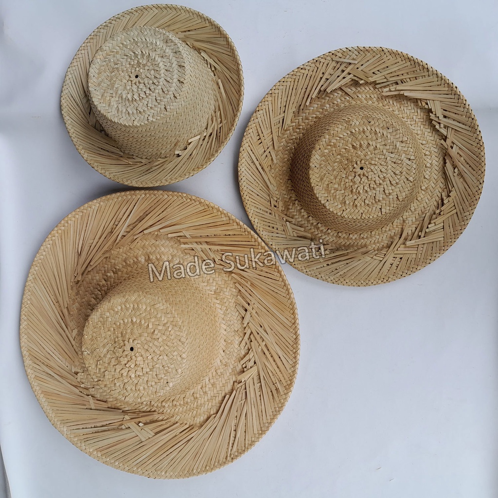 Topi santai anyaman pandan kerajinan handmade Bali