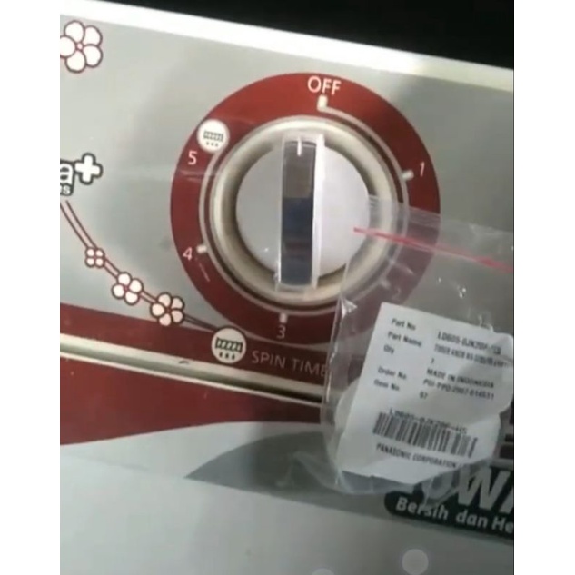 knob temer mesin cuci panasonic 2 tabung
