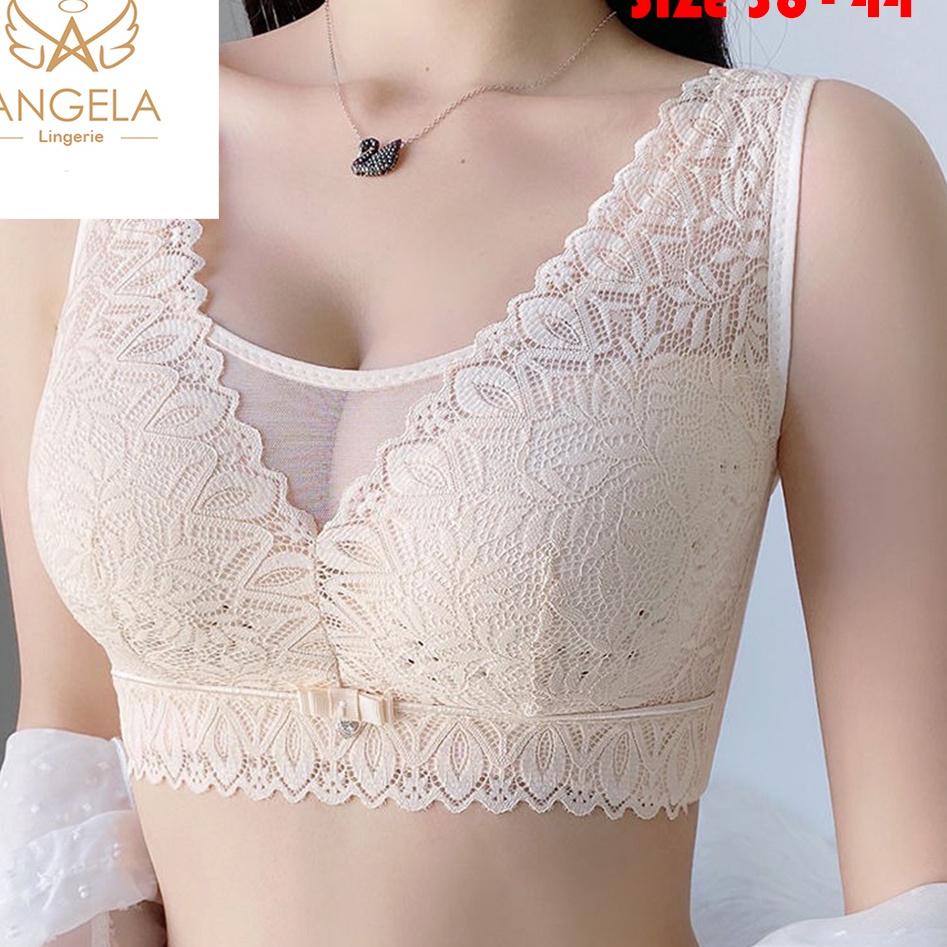 (Bisa Cod) ANGELA JAPAN Bra BH JUMBO SIZE 36 - 44 Ukuran Besar Push Up Tanpa Kawat Wanita Bikini Spo