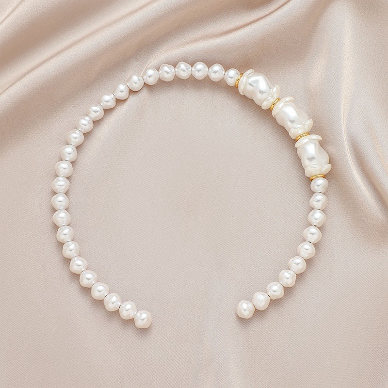 Kalung Mutiara Berlebihan Untuk Wanita Sederhana Serbaguna Manik Emas Pembukaan Kerah Indah Klavikula Korea Fashion Perhiasan Hadiah