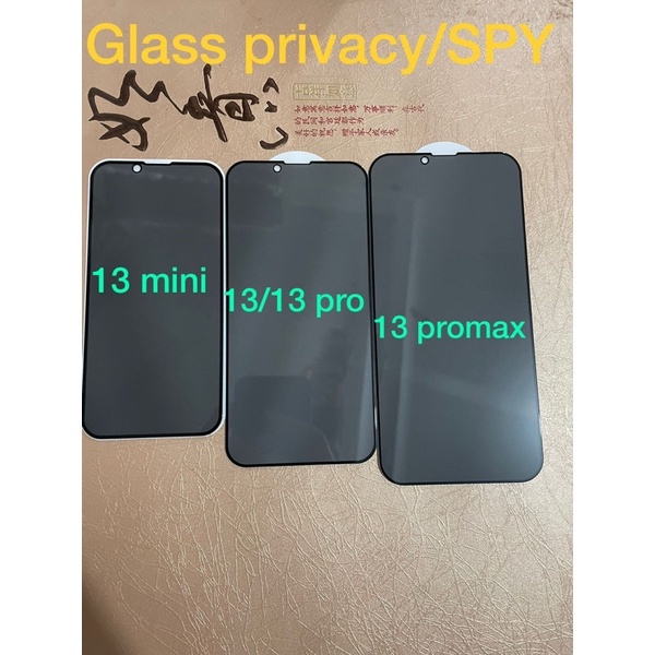 (TG KACA GLASS SPY)- Tempered Glass Privacy Spy iPhone 11/ 12/ 13/ 14/14 Pro/14 Plus/14 Pro Max Anti Gores Full Screen iPhone spy Kaca PREMIUM GLASS