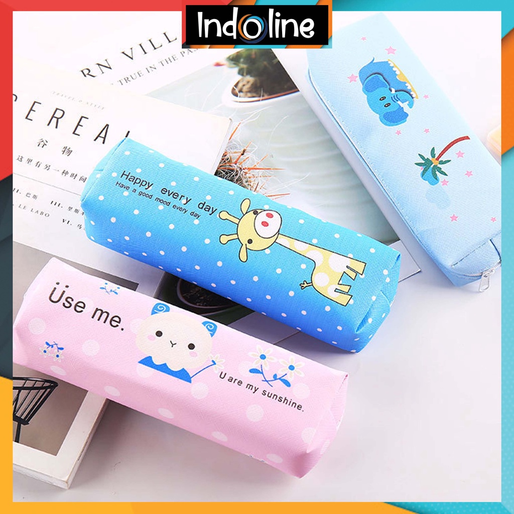 

Tas Pensil Tempat Alat Tulis Motif Animal Bahan PU Fashion Korea Import COD 300