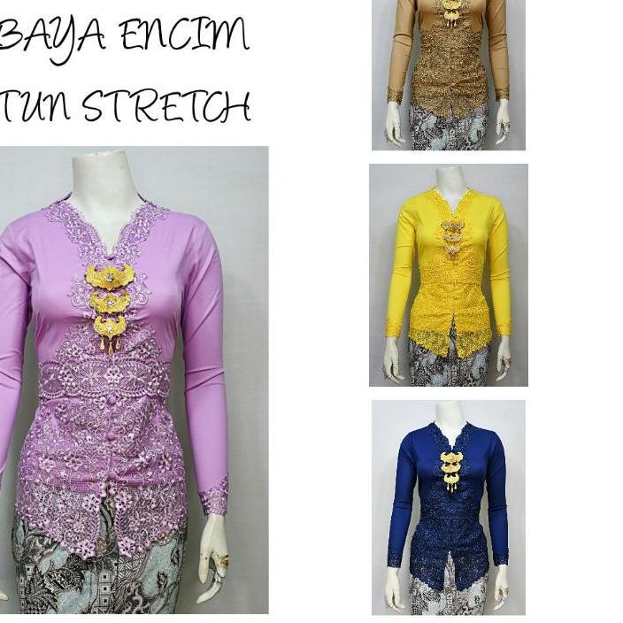 ➻ Indah KEBAYA ENCIM LENGAN PANJANG BORDIR SENADA KATUN STRETCH KEBAYA WISUDA KEBAYA KATUN KEBAYA AKAD KEBAYA MODERN KEBAYA HITAM KEBAYA PUTIH S M L XL XXL  ➽