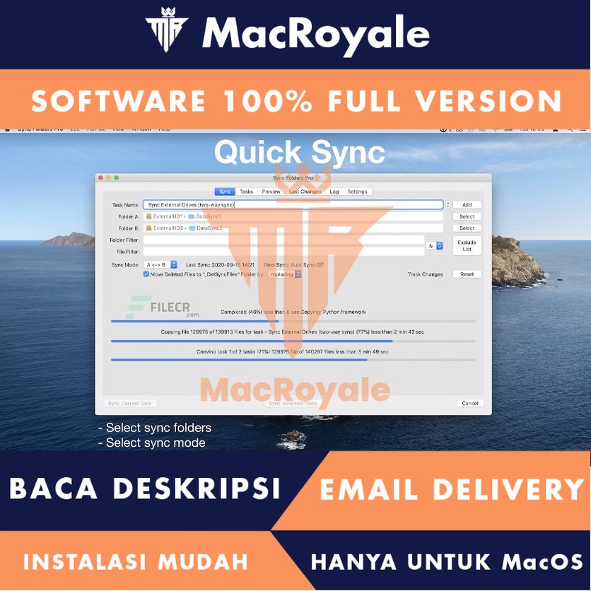 [MacOS] Sync Folders Pro Full Version Lifetime Full Garansi
