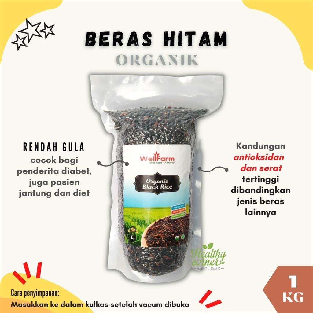 

Beras Hitam Organik 1kg - Organic Black Rice Wellfarm