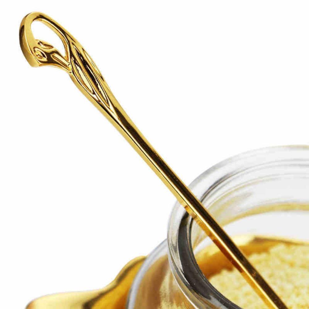 [Elegan] Garam Mengandung Gaya Eropa Kreatif Dengan Tutup Dan Sendok Untuk Lada Kopi Teh Jar Kaca Bumbu Alloy Tahan Lama