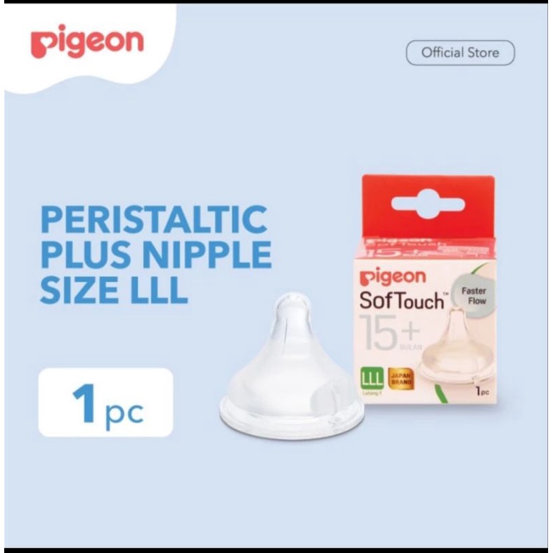 Botol Susu Pigeon 330ml dengan Nipple Wide neck size L / Botol Pigeon Peristaltic Plus Size L