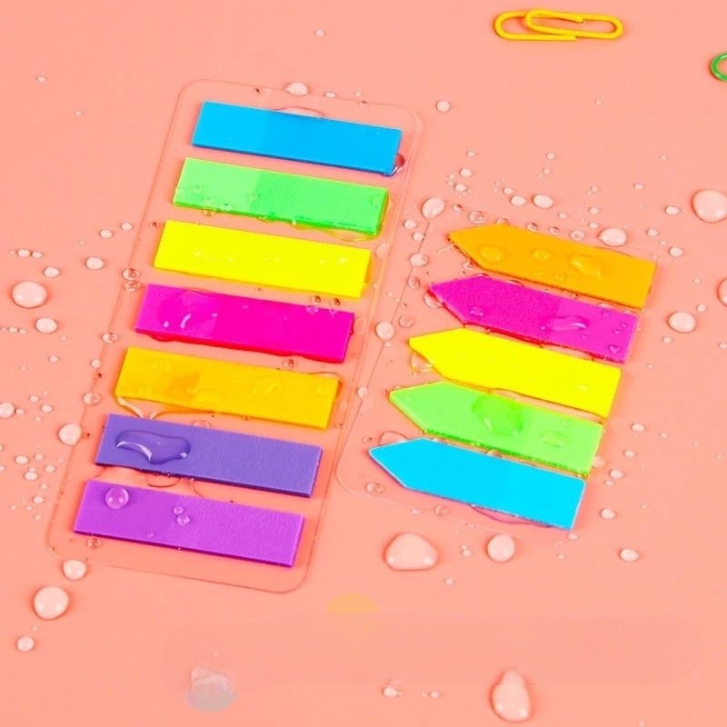 [Harga Grosir] 5warna Perlengkapan Sekolah Kantor Siswa Alat Tulis PET Sticky Notes Indeks Warna Warni Stiker Longgar Notes Index