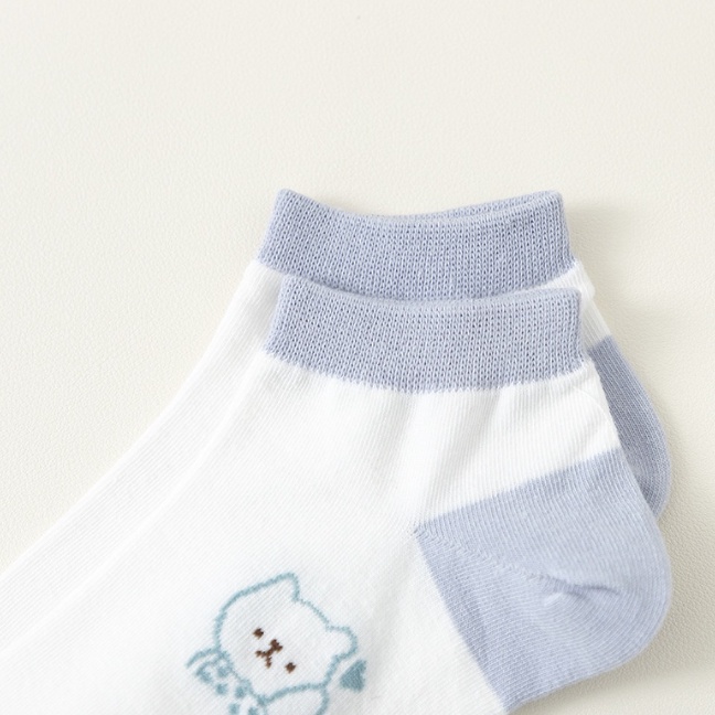 BAJ Kaos Kaki Wanita Motif Beruang Biru Muda SS214 Kaos Kaki Pendek Fashion Korean Unisex Semata Kaki Blue Bear Socks Import Ankle Socks Korean Model Simple Cute SS214