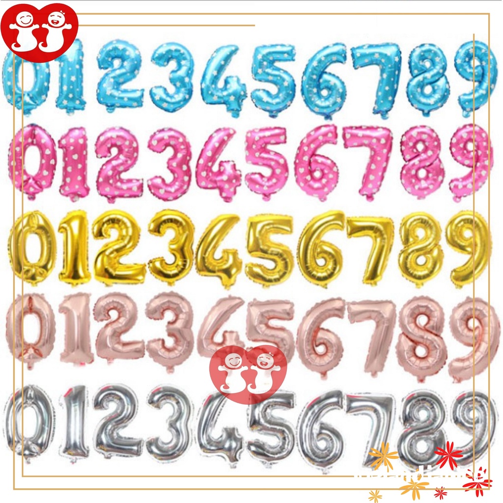 Angka/Huruf Balon Foil Party Ulang Tahun 80cm