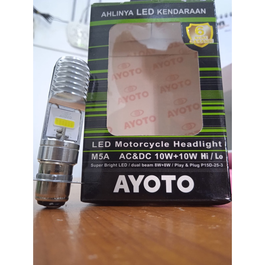 Lampu Depan LED Motor AYOTO M5A AC/DC Watt 10 Piringan Kaki 3