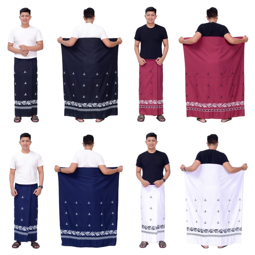 Sarung Katun Bordir Polos Dewasa / Sarung Bordir Aceh Premium / Sarung Wadimor / Sarung Bhs / Sarung Pria