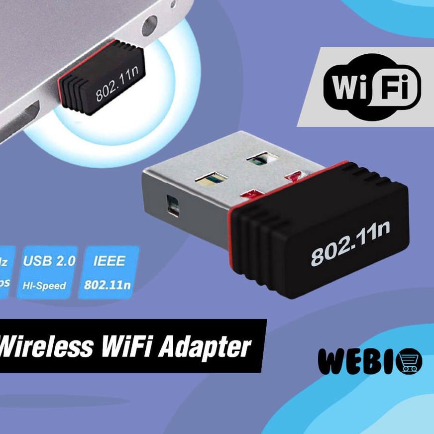 ☁ USB WiFi Adapter Dongle Wireless Mini Receiver PC Laptop Komputer Donggle WiFi Eksternal 802.11n 1