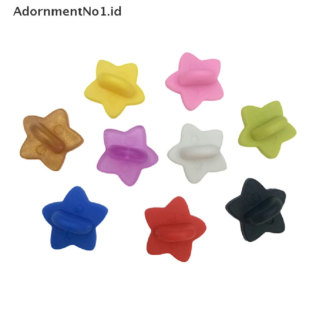 [AdornmentNo1] 50pcs Karet Bros Gesper Bintang Brooch Pin Punggung Butterfly Clutch Squeeze Badge Back Stoppers Untuk DIY Bros Perhiasan Aksesoris [ID]