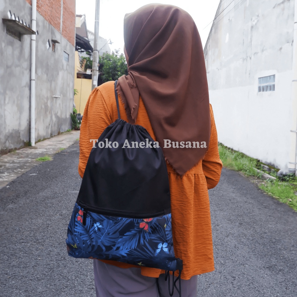 Tas Serut Wanita String Bag Tas Travel Drawstring Bag Tas Ransel Serut Wanita MTS002