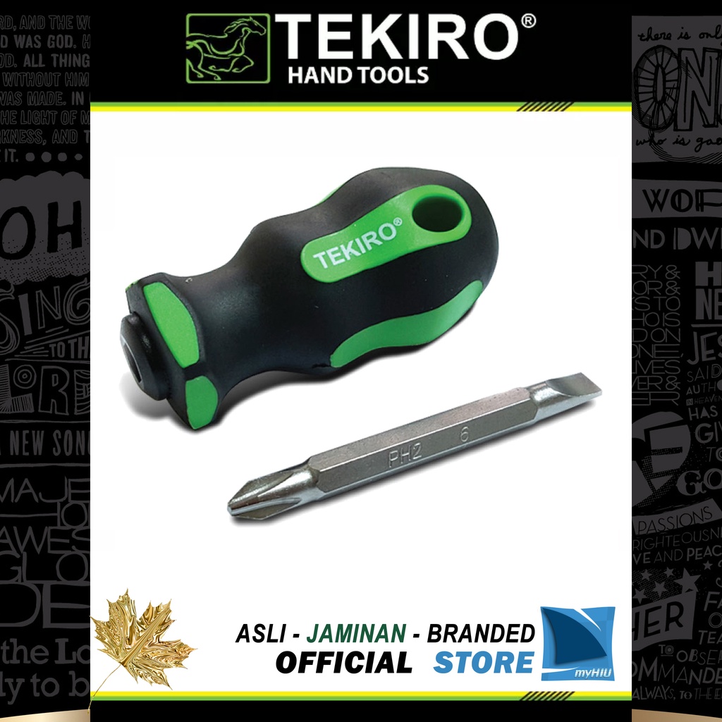 Obeng Ratchet Isi 7 pcs Cebol dan Gendut Saling Tukar / Stubby Ratchet Bits Set TEKIRO