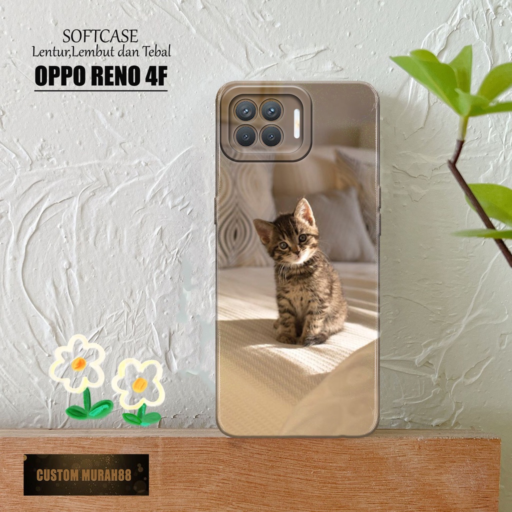 Case Hp Oppo Reno 4F Terbaracu - Fashion Case KUCING - Casing Oppo Reno 4F Terbaru - Softcase Hp Opp