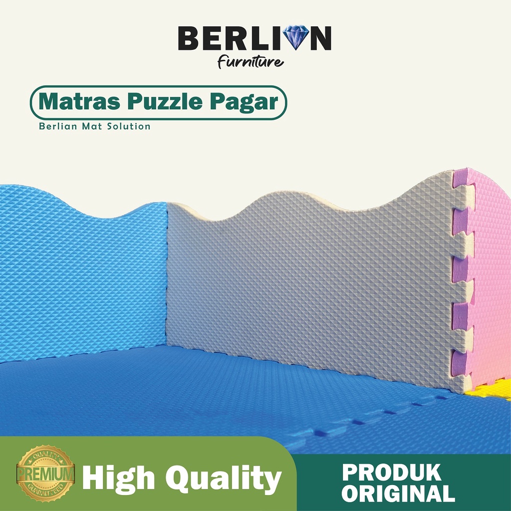 Matras Puzzle Pagar Kombinasi  30x30 Tbl 1 Cm isi 9 Pcs / Alas Lantai / Playmat