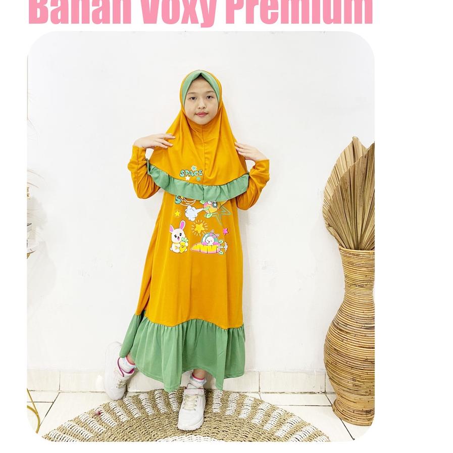 ✨SHOPEE MALL✨ Baju Gamis Anak Perempuan Set Hijab | Baju Muslim Anak Perempuan gas 