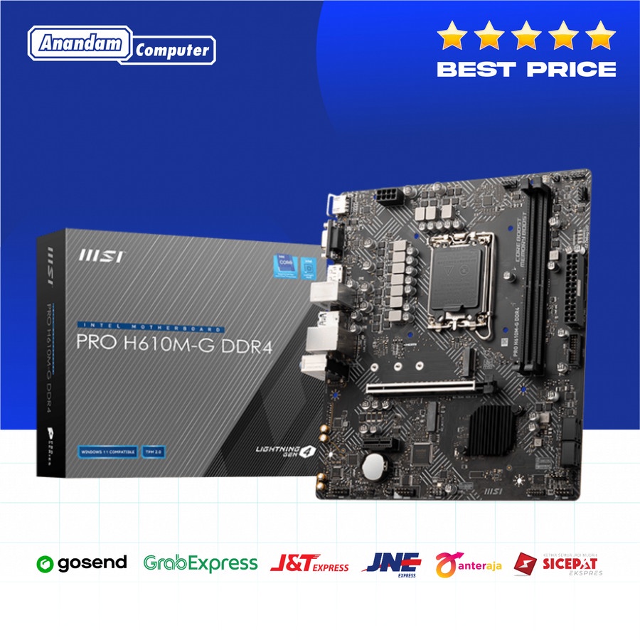 MSI PRO H610M-G DDR4 Intel H610 LGA 1700 Micro ATX Motherboard