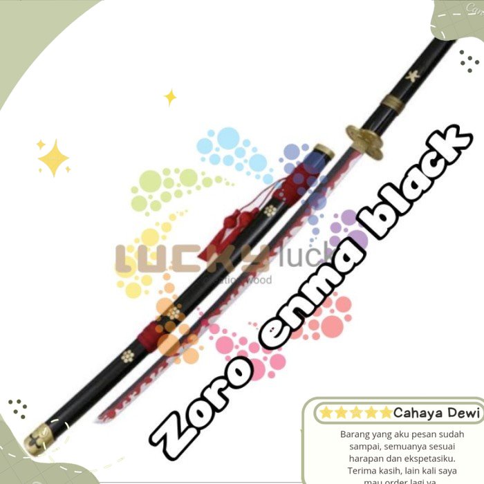 mainan pedang kayu enma black anime cosplay Original
