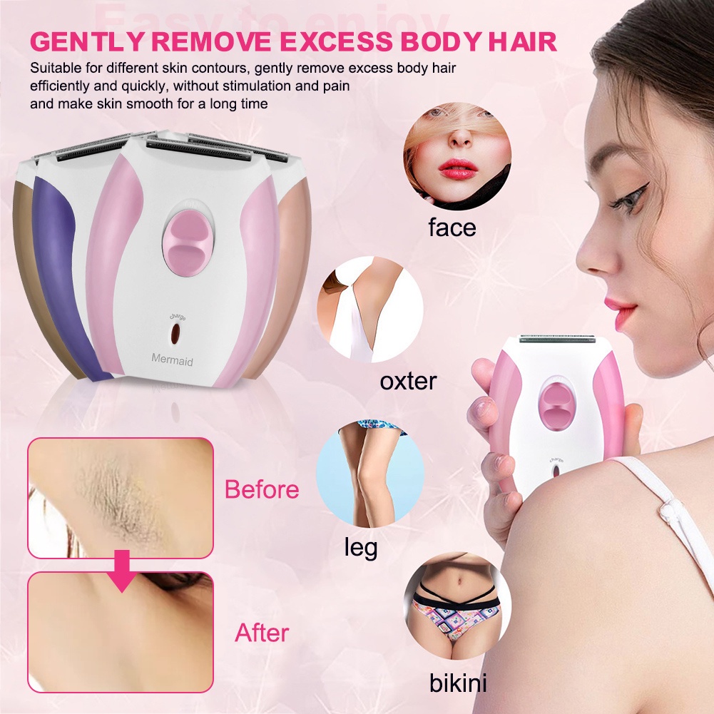Mesin Penghilang Bulu Elektrik Tanpa Sakit Epilator USB Rechargable Hair Remover Untuk Wanita Cordless Depilator Alat Cukur Kaki Tubuh