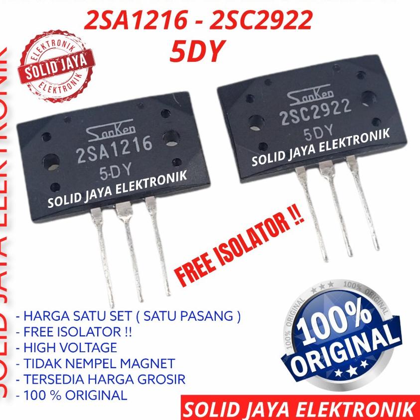 ۞ TR FINAL SANKEN 5DY 2SA1216 2SC2922 ASLI ORI TRANSISTOR 2SA 1216 2SC 2922 A1216 C2922 5 DY ORIGINA