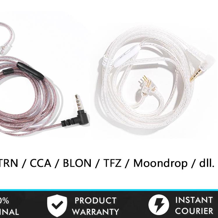 ♖ Kabel KZ Jcally PJ2 Silver Cable with Mic Kabel KZ CCA ZS3 ZS5 ZSA ZSN PRO ZST ZSX ZS10 PRO ZST PR