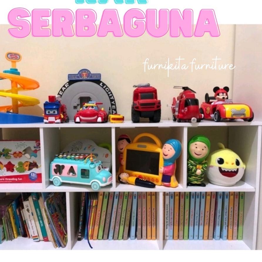 ✸ RAK BUKU 7 SUSUN PUTIH LEMARI SERBAGUNA MINIMALIS ❊
