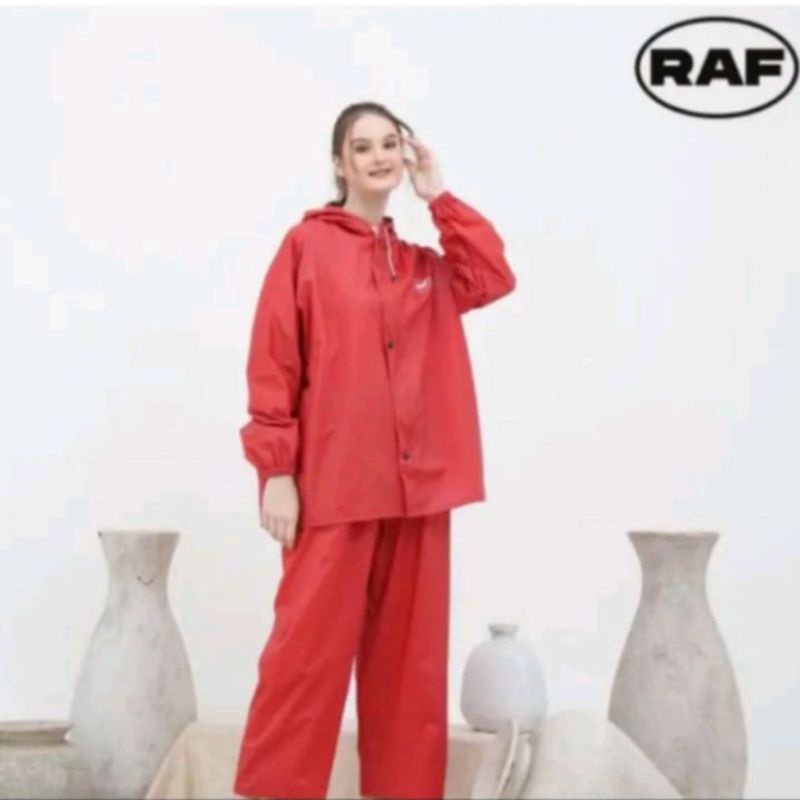 RAF JAS HUJAN RAINCOAT SETELAN JAKET CELANA PRIA WANITA BAHAN TEBAL ELASTIS ANTI BOCOR