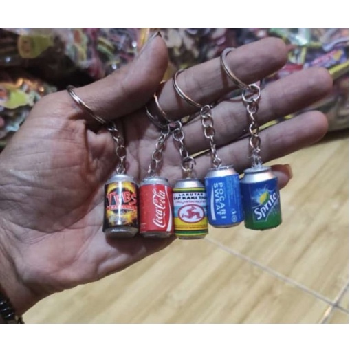 Gantungan Kunci Botol Soda Kecap Sirup Snack Mie Kaleng / Keycain Miniatur Mini/Kecil