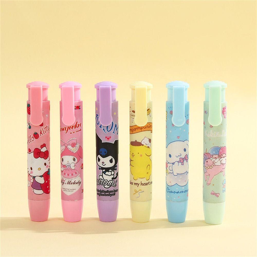 Quinton Pressing Eraser Alat Tulis Anime Kuromi Mymelody Cinnamoroll Pen Shape Pen Type Eraser