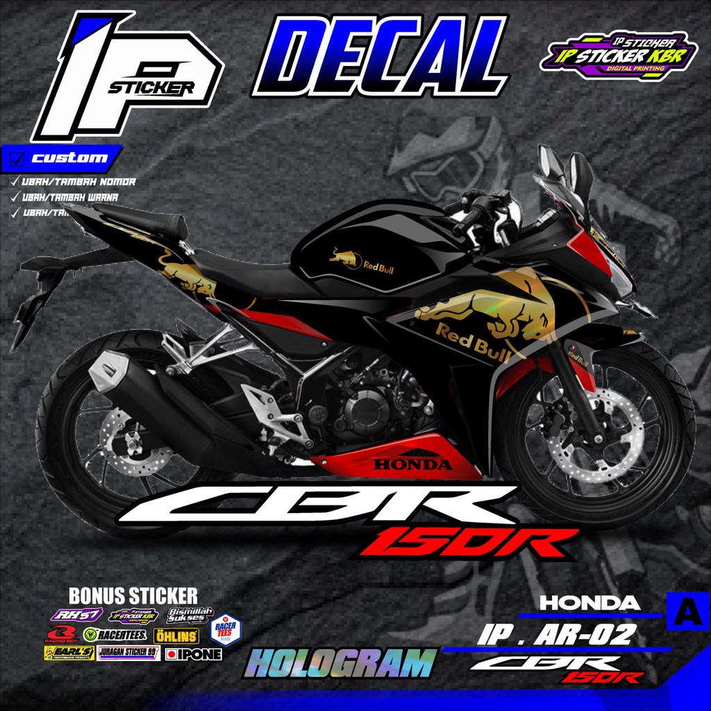 (COD) STICKER DECAL FULL BODY HONDA CB 150R (REDBULL) - Sticker Variasi List MOTOR HONDA CB 150R var