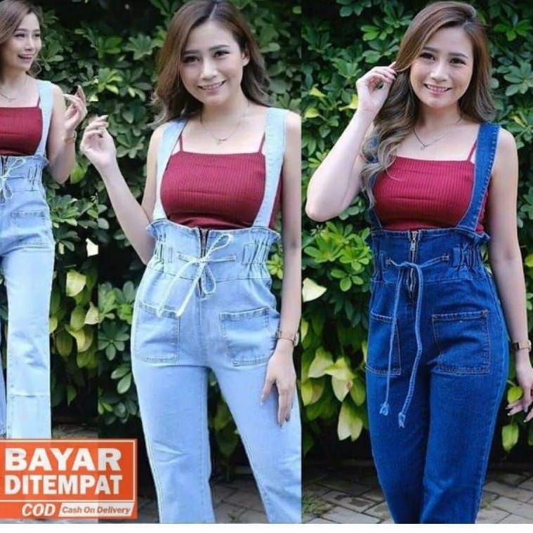 Terlaris baju kodok wanita celana kodok wanita jeans jumpsuitt overall cewek