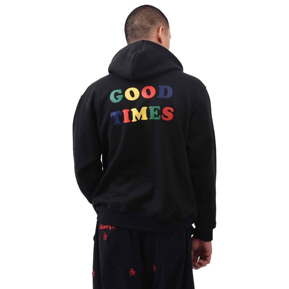 Menarik LEAF Goodtimes Multicolor Black Hoodie